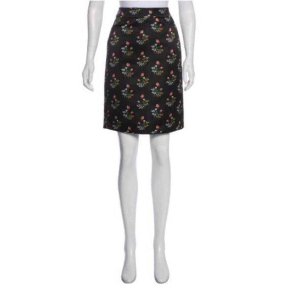 Derek Lam Mini Skirt Women’s Size 4 Black Floral Silk Lined